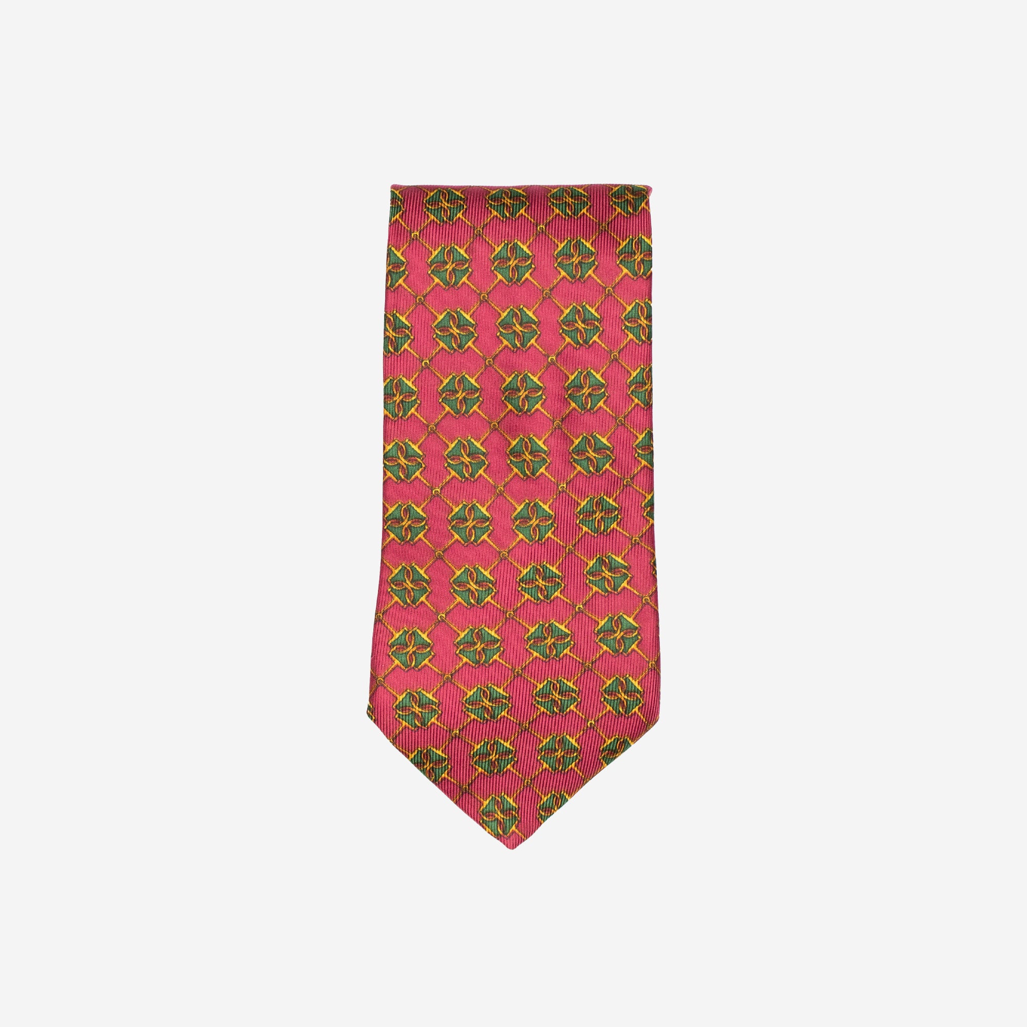 Vintage 100% Silk Gold/Green/Red No. 03 Regimental Stripe  Brooks Brothers Makers 100% silk necktie display picture 1