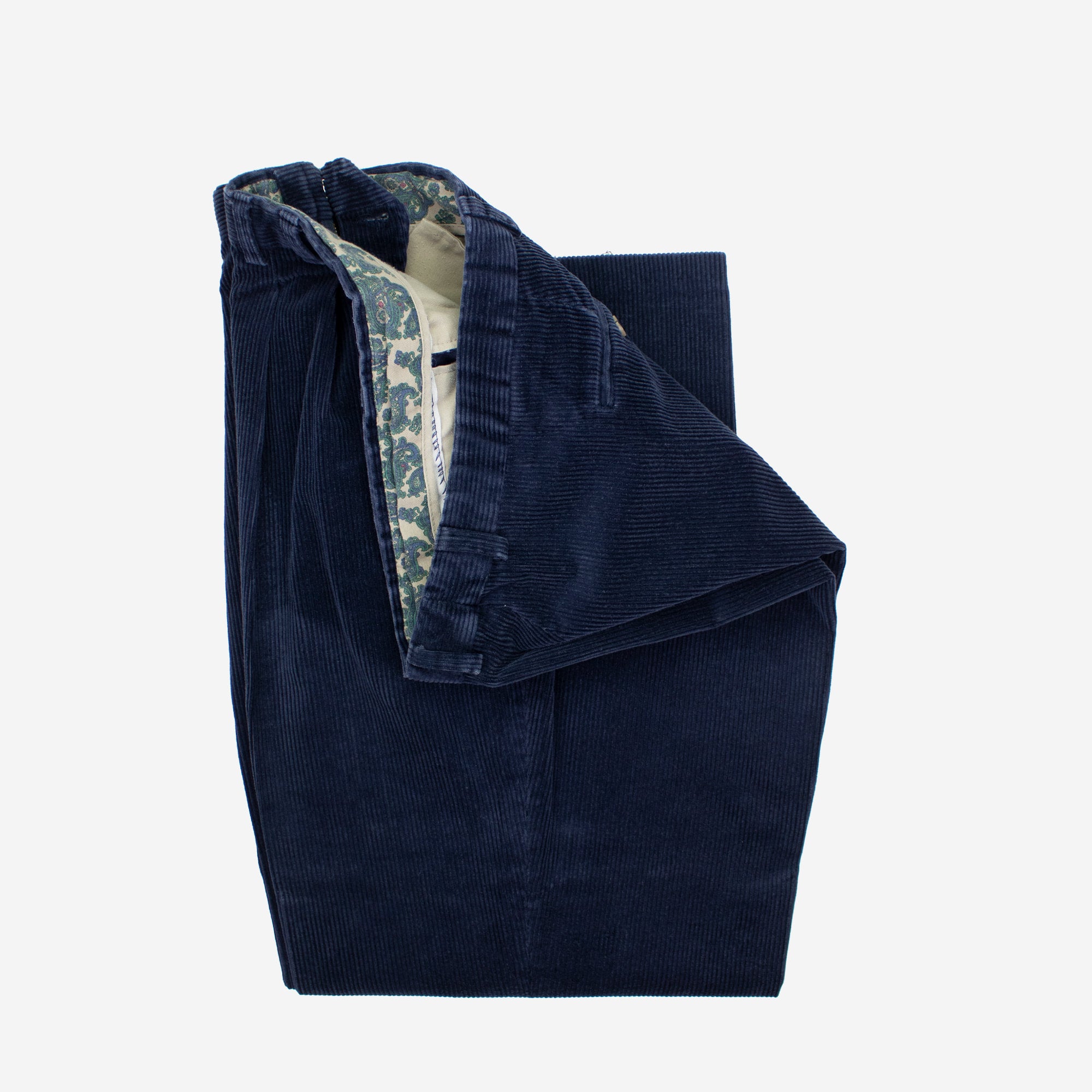 Vintage 90% Cotton 10% Polyester 40/30 Navy Blue Wide Wale