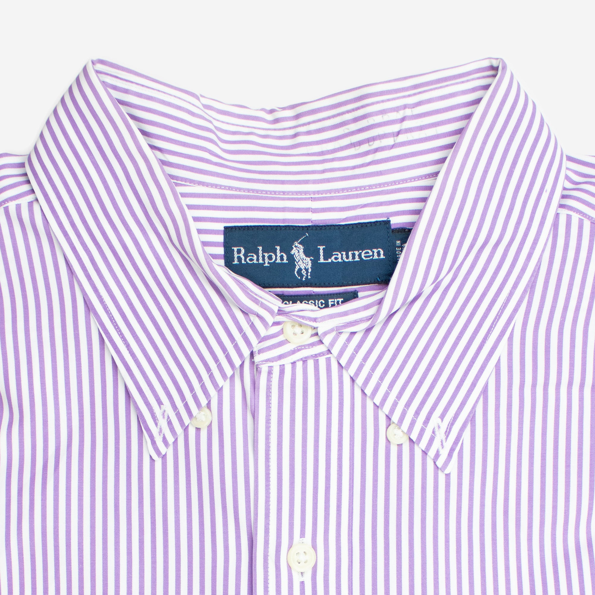 Vintage 100% Cotton Purple/White Pinstripe Extra Large Long Sleeve