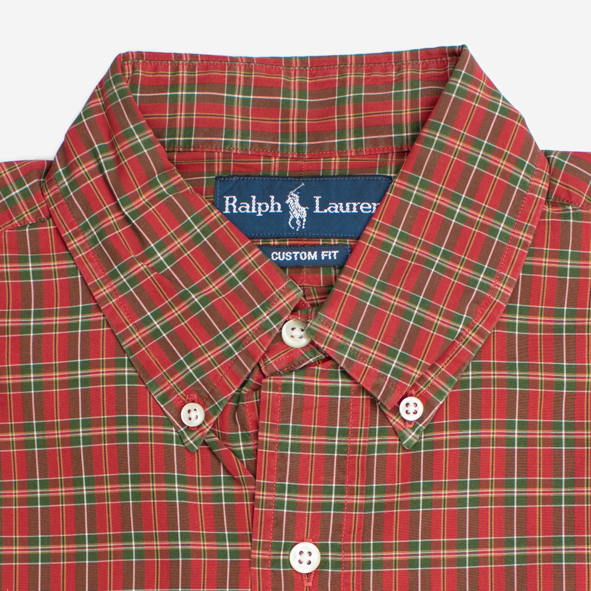 Vintage 100% Cotton Red Plaid Small Long Sleeve Shirt — Ralph