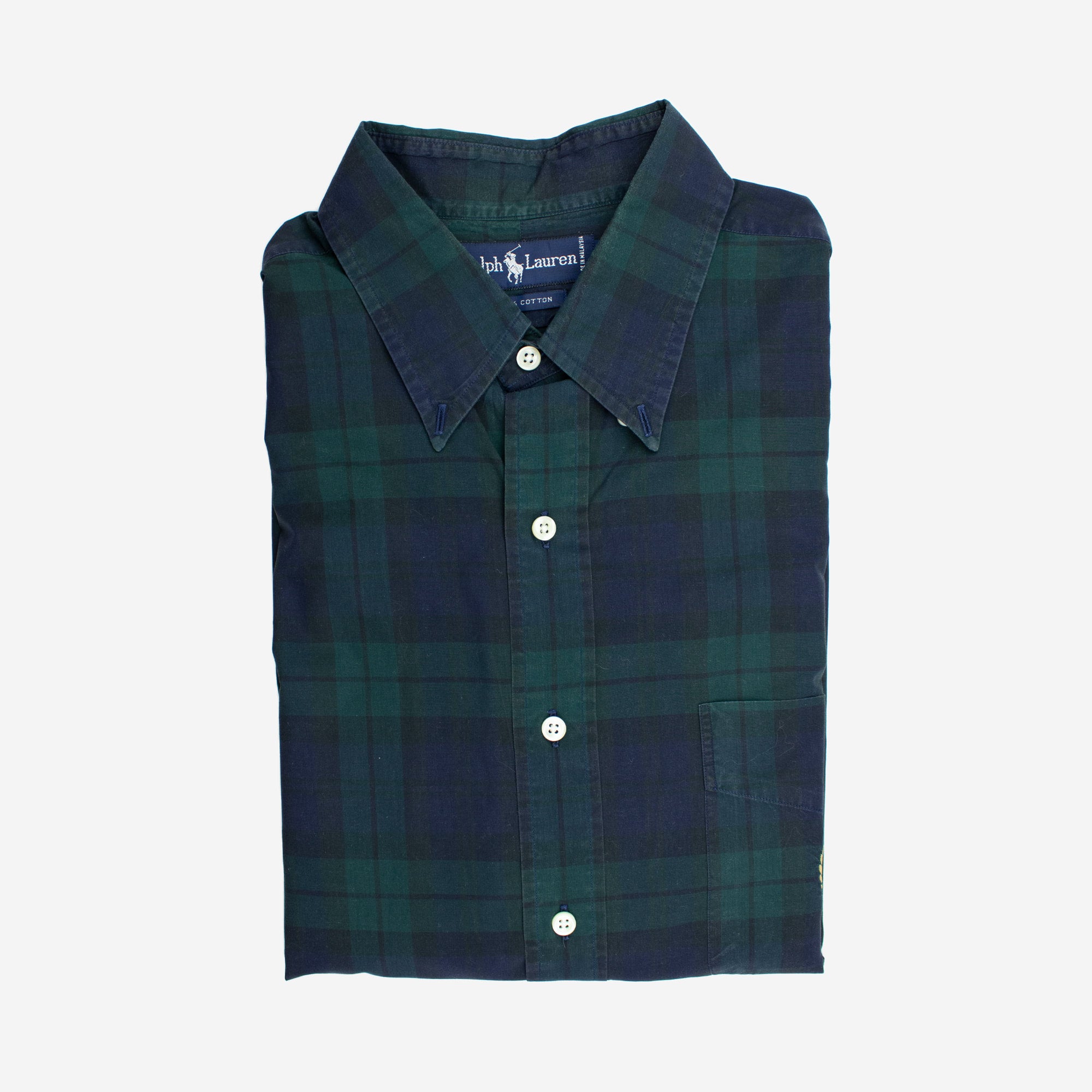 Vintage 100% Cotton Green/Navy Plaid Extra Large Long Sleeve Shirt Ralph Lauren | Finn and Buffy Garments and Goods Vintage 100% Cotton Green/Navy Plaid Extra Large Long Sleeve Shirt Ralph Lauren | Finn and Buffy Garments and Goods