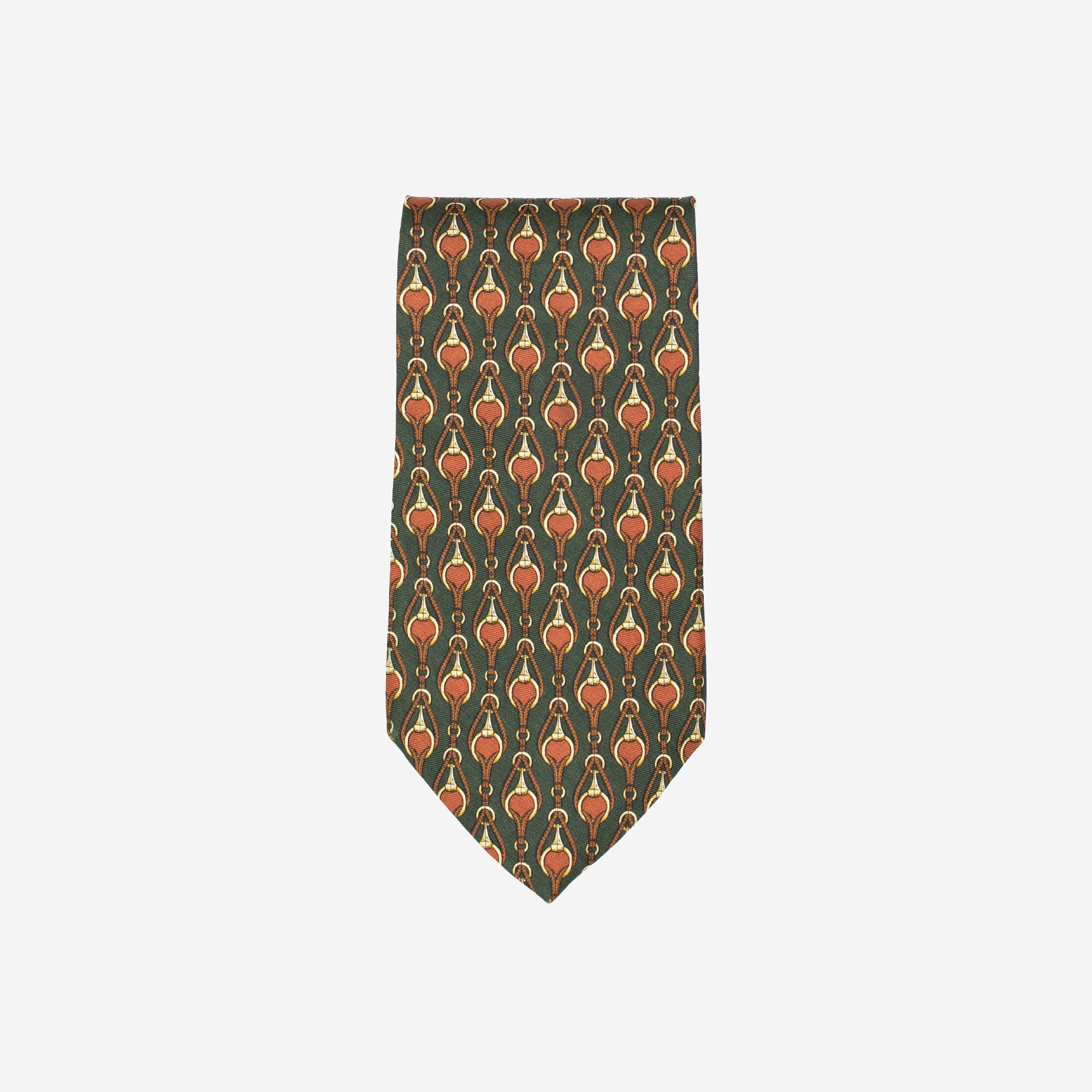 Vintage 100% Silk Gold/Green/Red No. 03 Regimental Stripe  Brooks Brothers Makers 100% silk necktie display picture 1