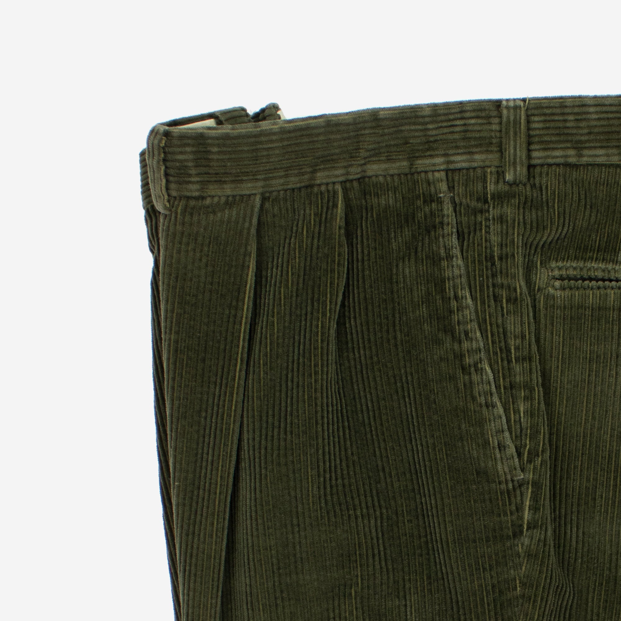 Vintage 100% Cotton 44/29 Mossy Green Wide Wale Corduroy Pants