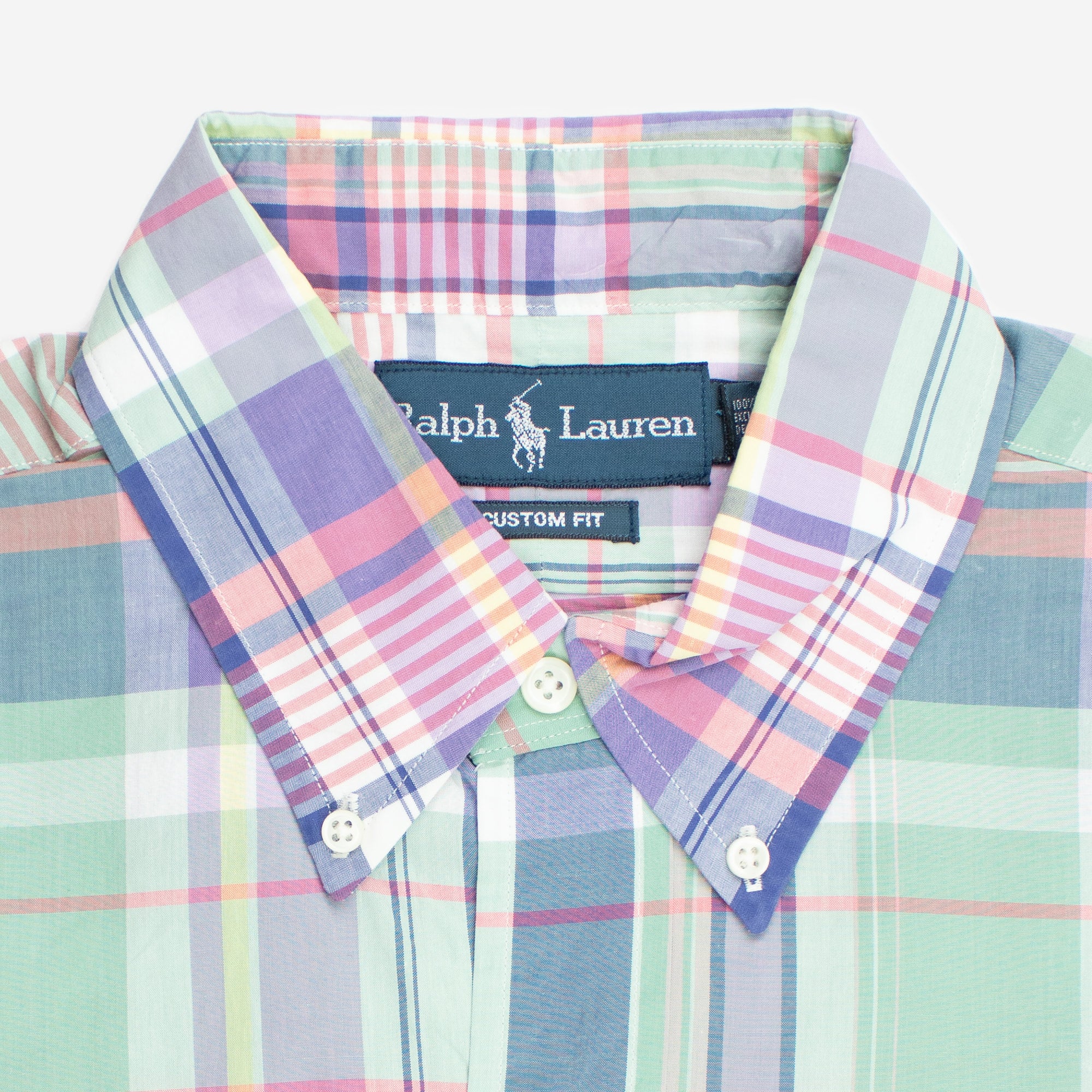 Vintage 100% Cotton Coral Plaid Medium Short Sleeve Shirt  Ralph Lauren |  Finn and Buffy  Garments and Goods