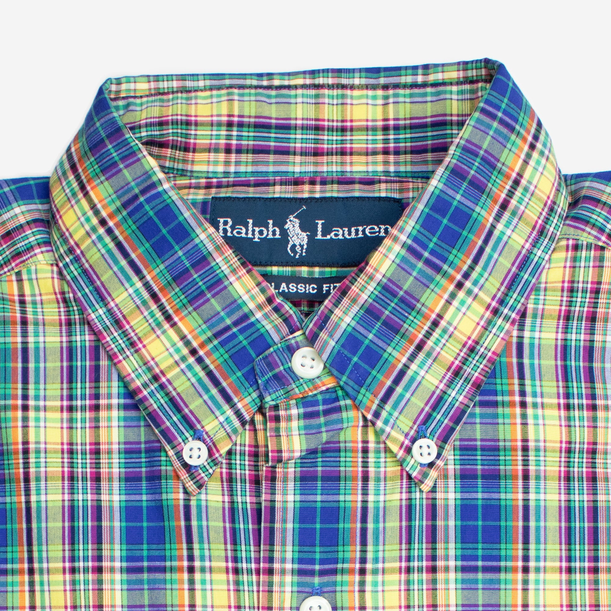 Vintage 100% Cotton Blue/Yellow Plaid Medium Long Sleeve Shirt — Ralph  Lauren