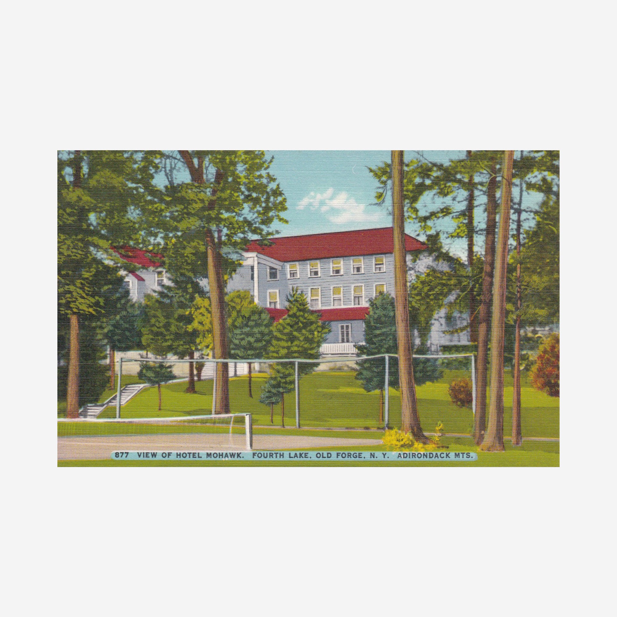 Vintage View of Hotel Mohawk, Fourth Lake, Old N. Y. Adirondacks