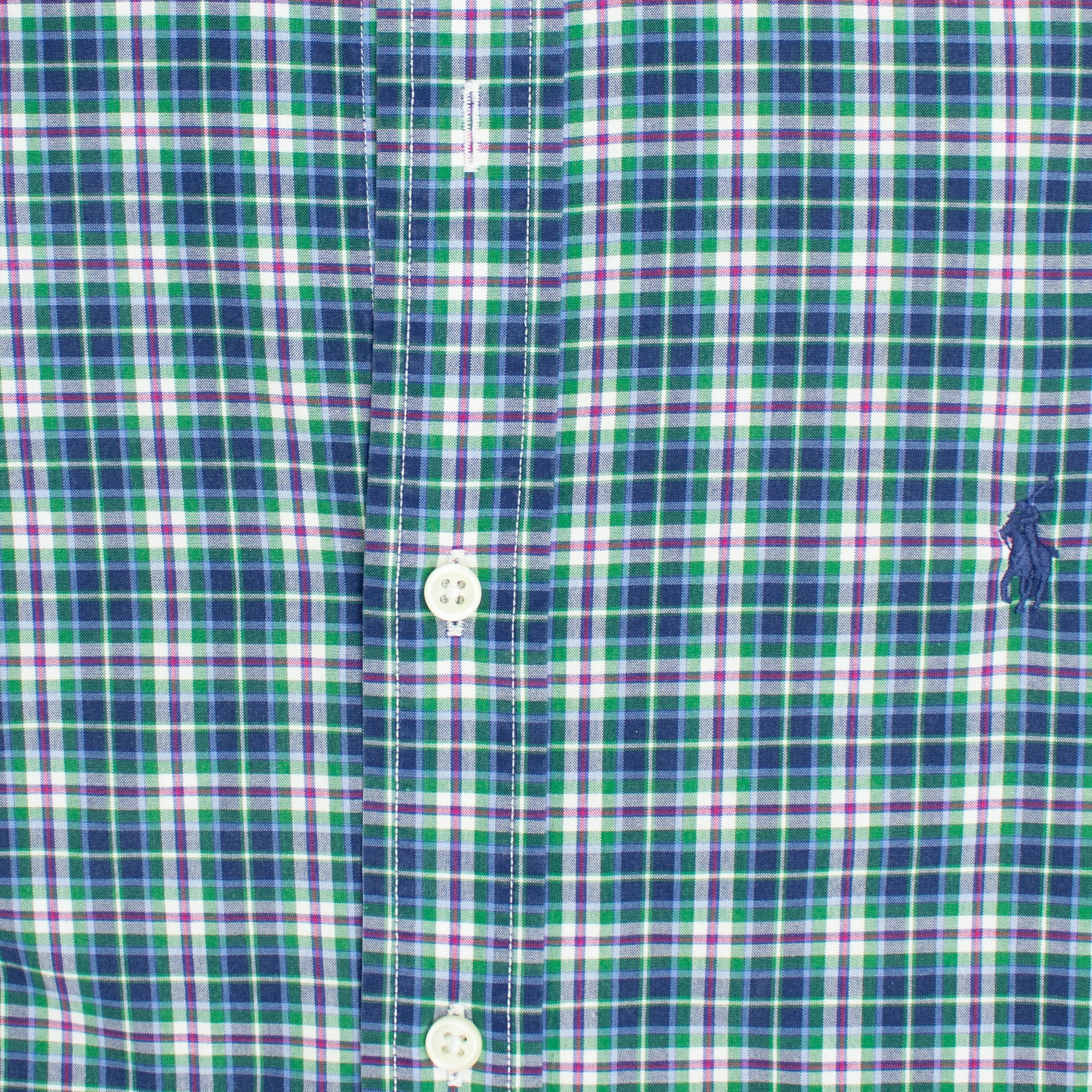Vintage 100% Cotton Blue Plaid Extra Large Long Sleeve Shirt — Ralph Lauren